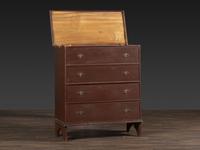 A William and Mary Red Painted Poplar Two-Drawer Blanket Chest