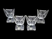 Four Lalique Hirondelle Ornaments