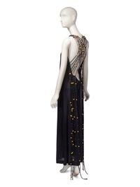 Exceptional Loris Azzaro Haute Couture, Black Halter Gown with Beads, 1971