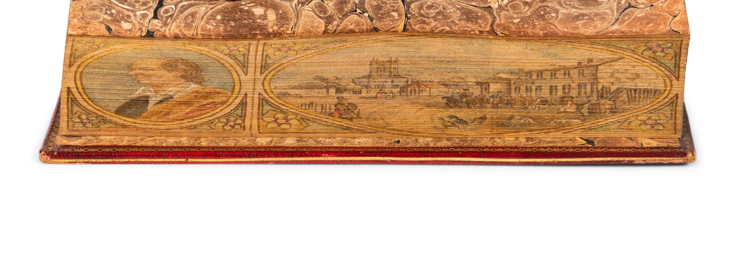 [FORE-EDGE PAINTING]. GOLDSMITH, Oliver (1728-1774). The Poetical Works . London: C. Whittingham for H. D. Symonds, 1804.