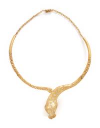 YELLOW GOLD AND DIAMOND LEOPARD NECKLACE