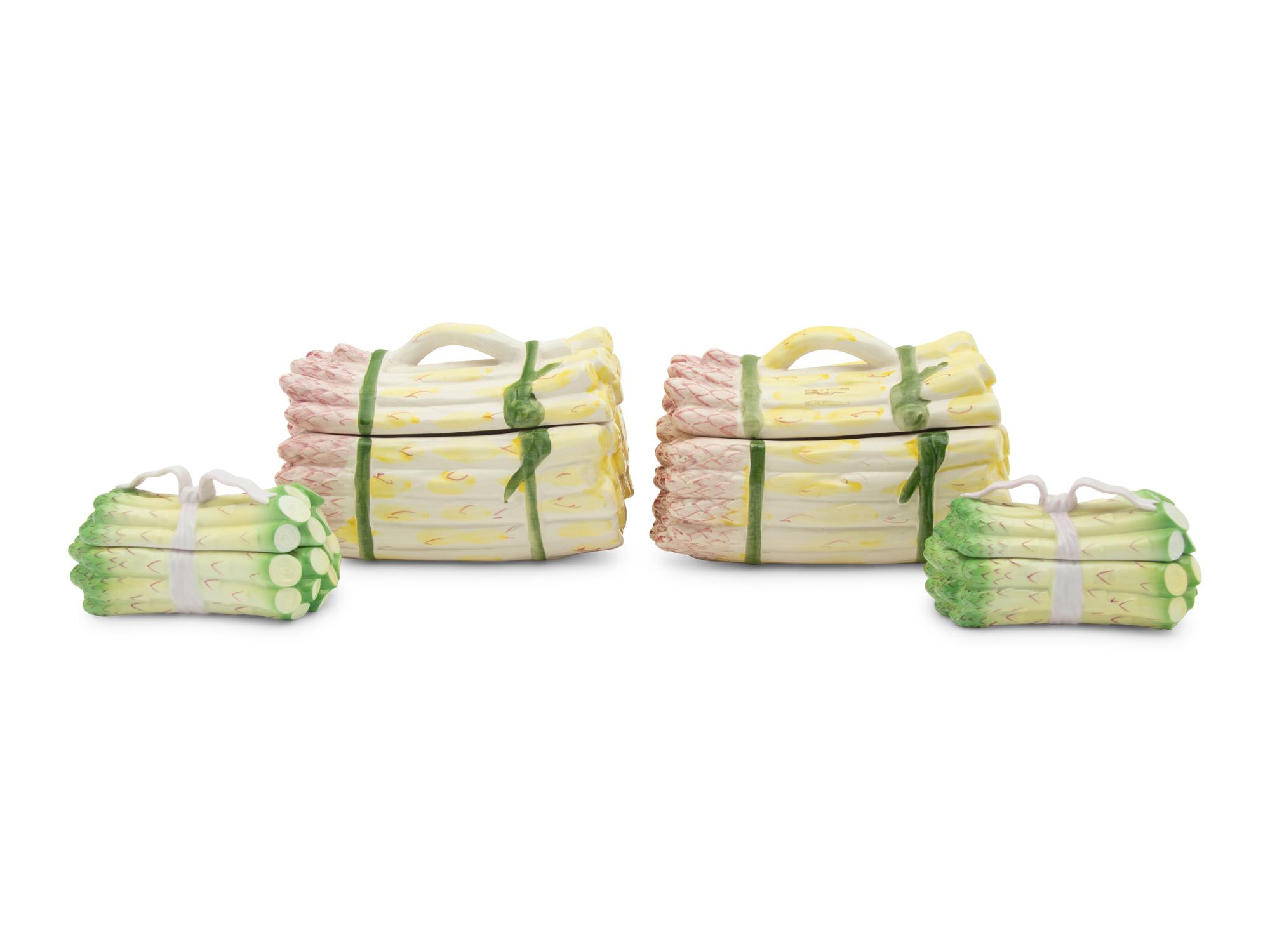 Four Ceramic Covered Vegetable Servers
