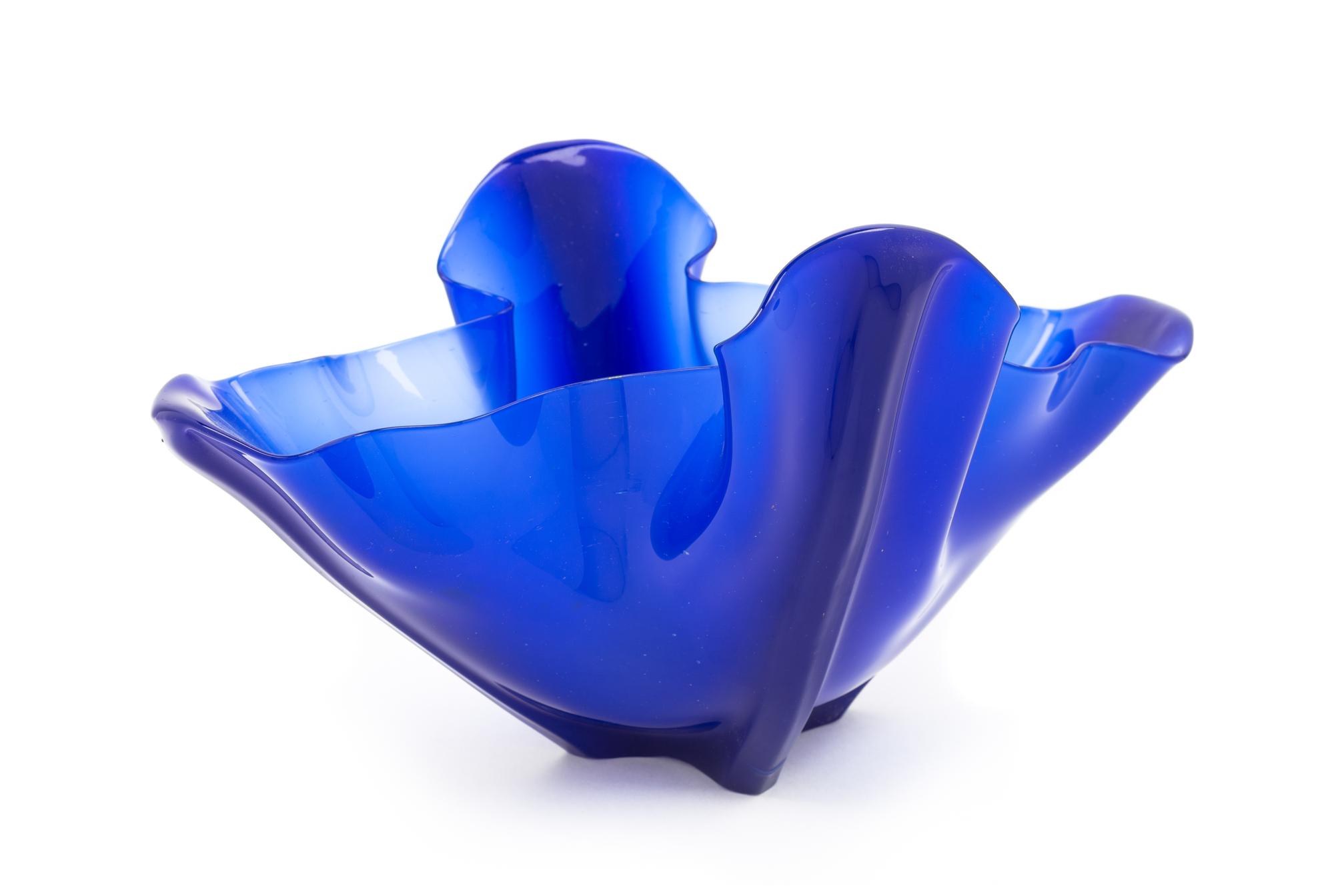 Steuben, 20TH CENTURY, a grotesque vase in dark blue jade