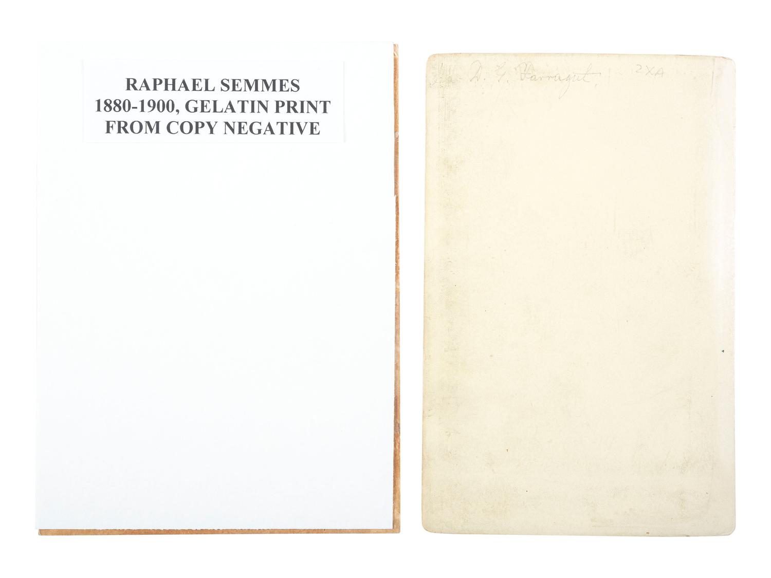 [CIVIL WAR]. A group of 2 photographs of Union and Confederate Naval officers, D.G. Farragut and Raphael Semmes.