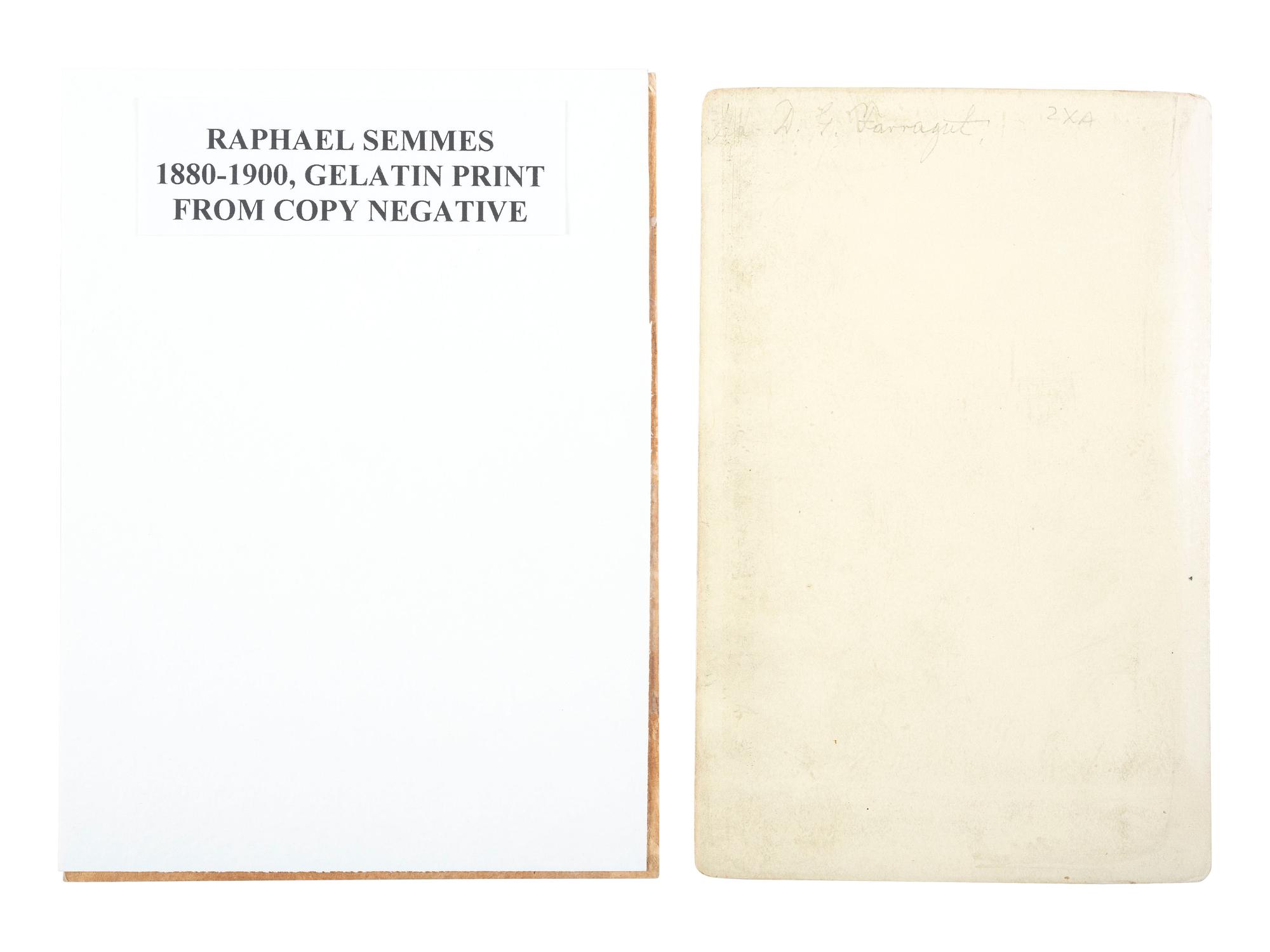 [CIVIL WAR]. A group of 2 photographs of Union and Confederate Naval officers, D.G. Farragut and Raphael Semmes.