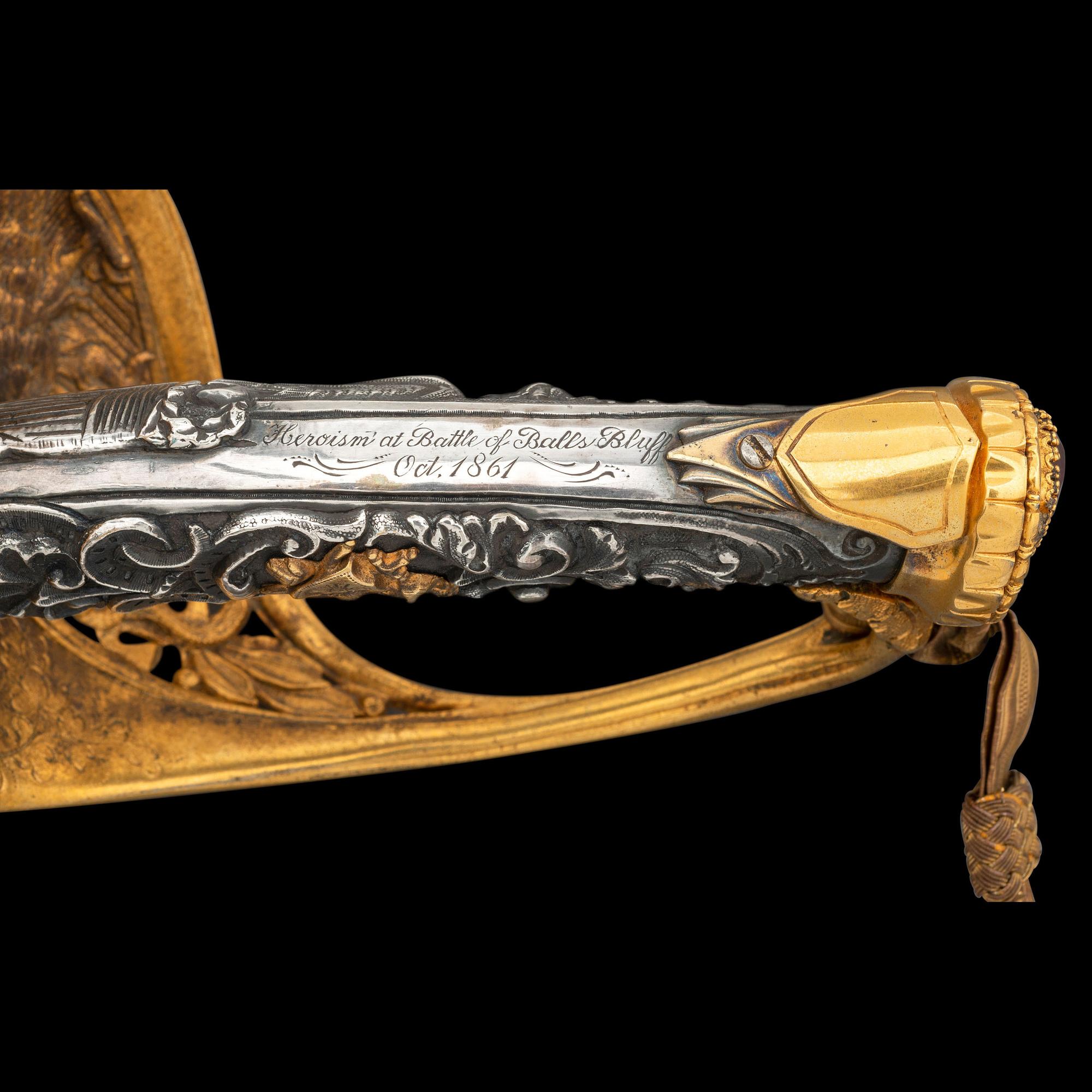 Presentation Grade Imported Staff & Field Officer's Saber Inscribed to Lt. Colonel (General) George Ward - Killed at Gettysburg