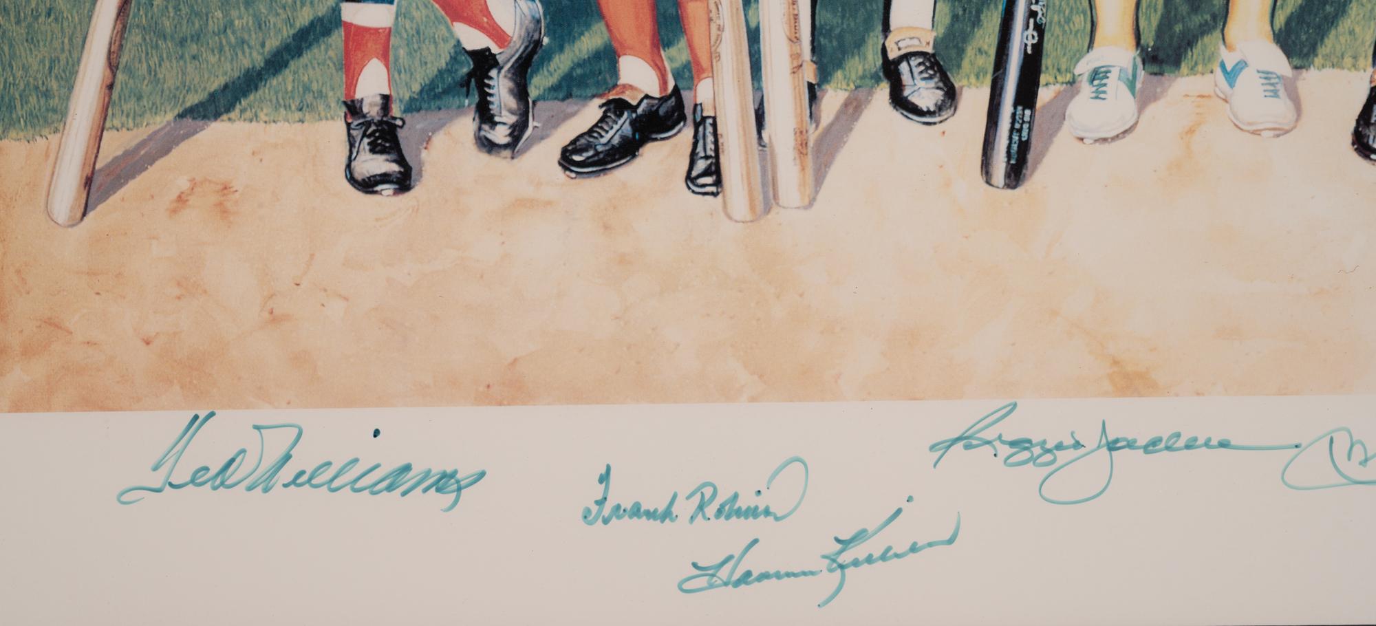 A 500 Home Run Club Signed Autograph Ron Lewis Limited Edition Print (Beckett Authentication Services Letter BAS Certified)