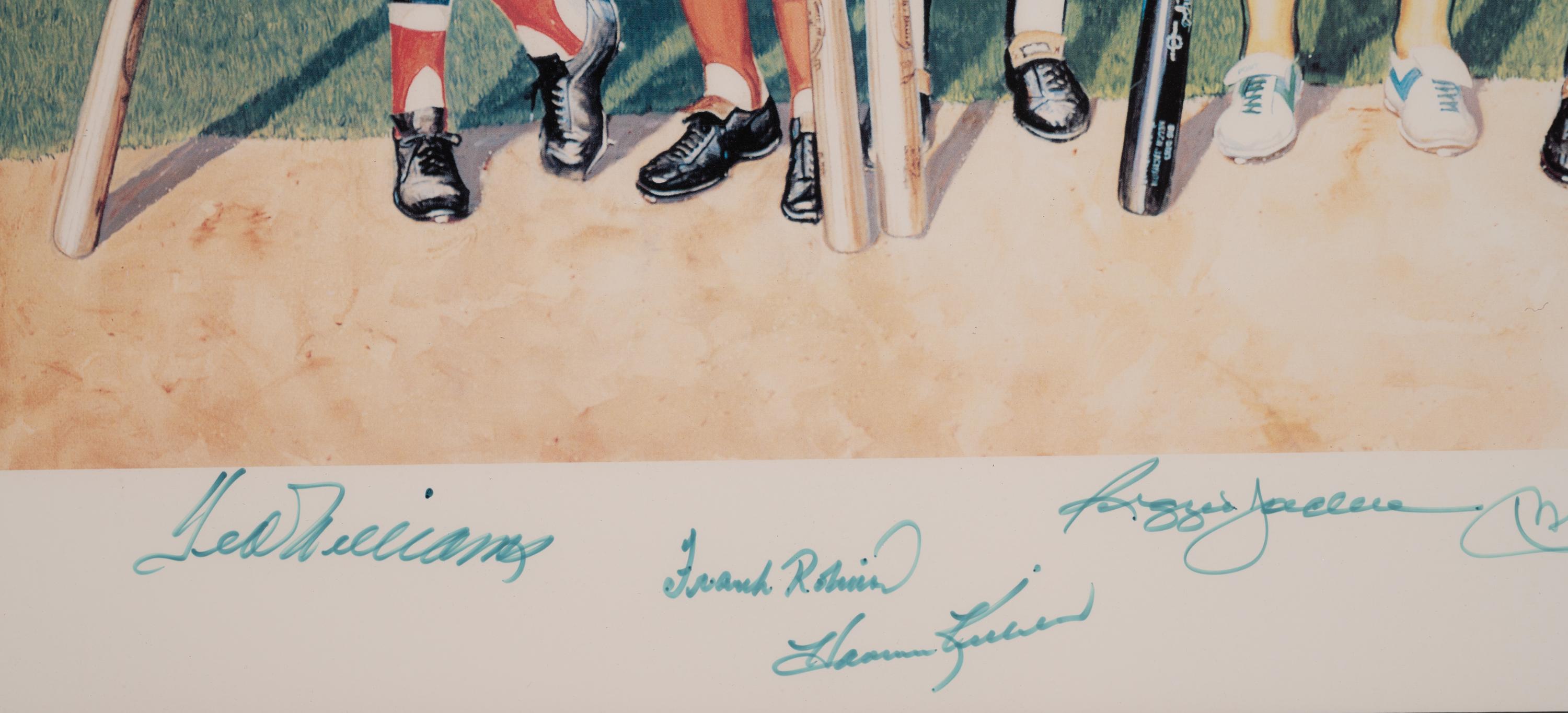 A 500 Home Run Club Signed Autograph Ron Lewis Limited Edition Print (Beckett Authentication Services Letter BAS Certified)