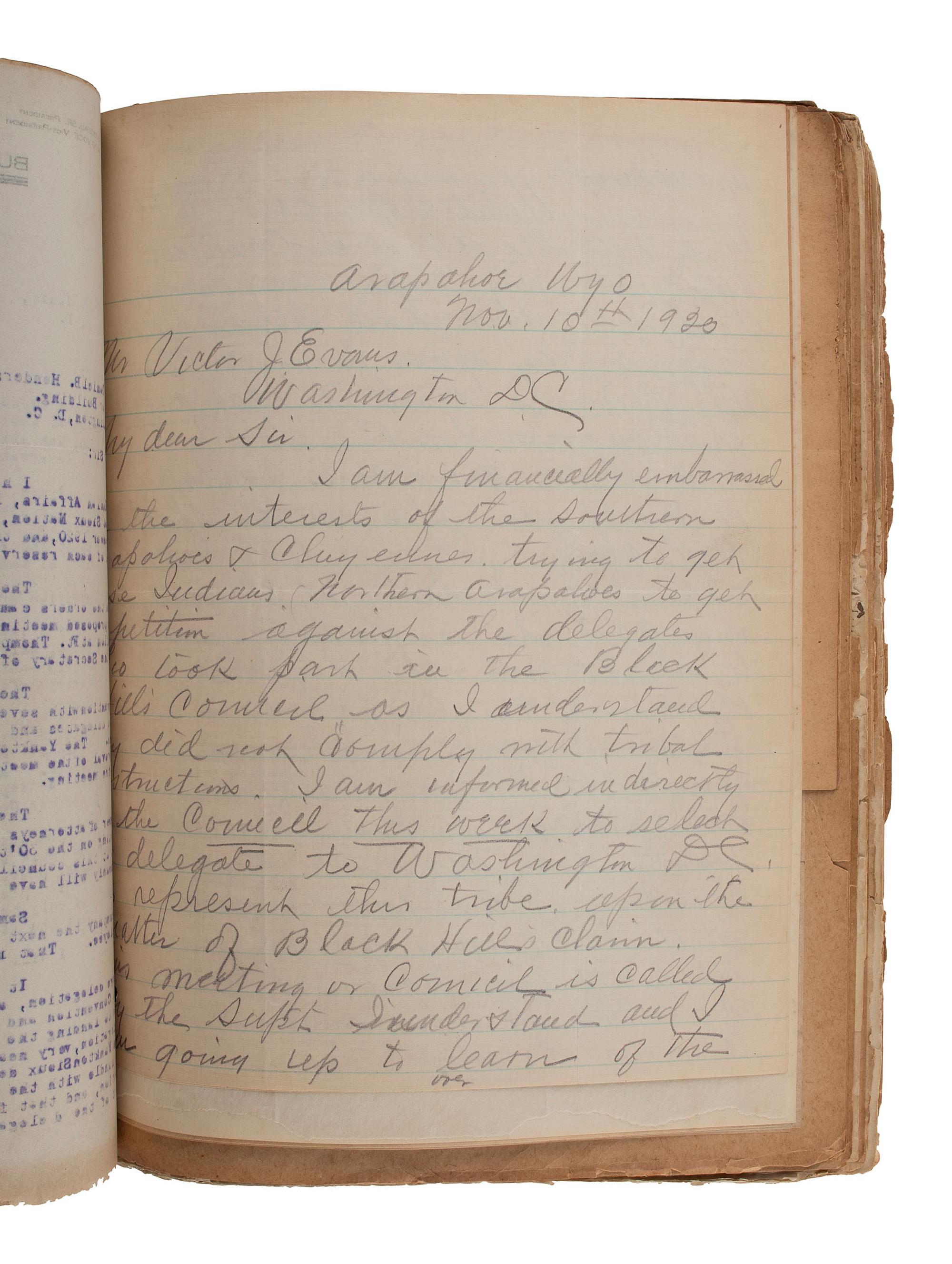 [NATIVE AMERICAN]. Papers associated with the Sioux, Assiniboine, and Ponca Nations, ca early 1900s.