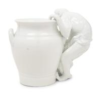 A Meissen White Glazed Porcelain Vase