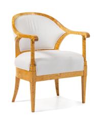 A Biedermeier Style Birch Armchair Height 34 inches. — PROBABLY RUSSIAN, CIRCA 1920