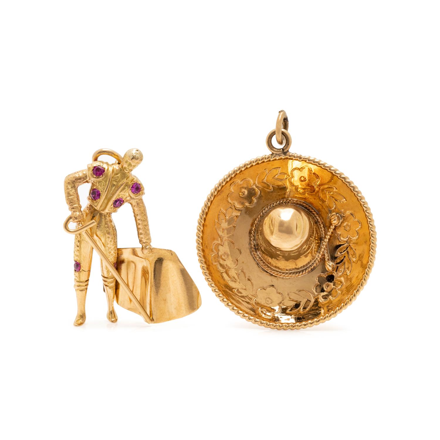 COLLECTION OF YELLOW GOLD CHARMS