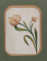 Three Embroidery Panels on Silk Height of largest 11 1/4 x width 11 1/4 inches. — EARLY 20TH CENTURY