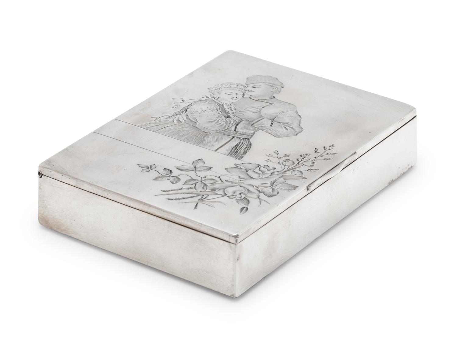 A Russian Silver Cigarette Case