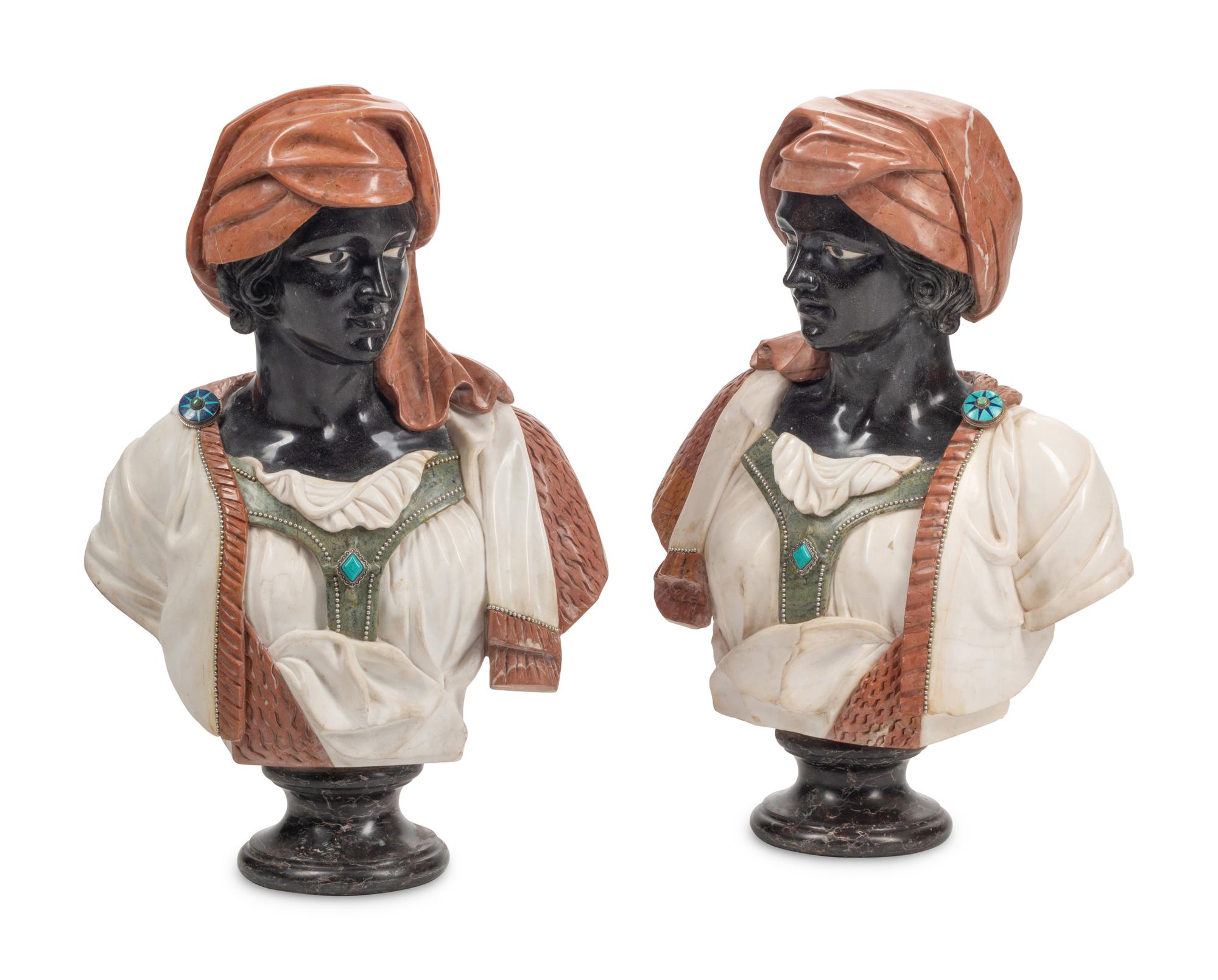 A Pair of Continental Marble Busts