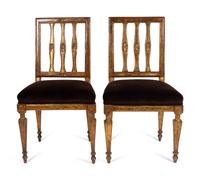 A Pair of Italian Neoclassical Giltwood Opera Chairs — 18TH CENTURY