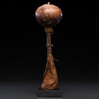 Southwestern Gourd Rattle with Buffalo Hide, From the Collection of Dick Jemison, Alabama