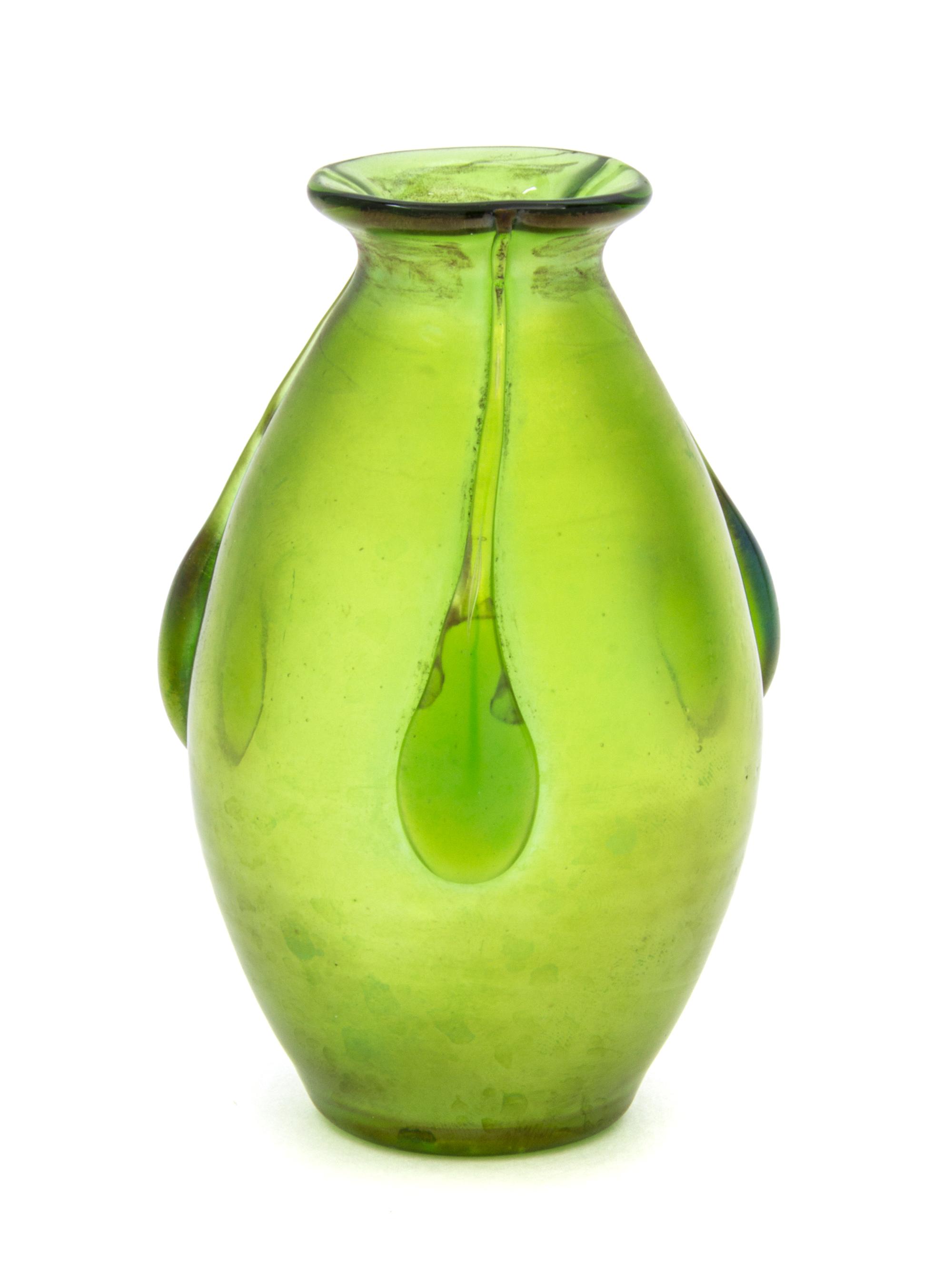 An Iridescent Glass Vase, likely Austrian Height 4 inches.