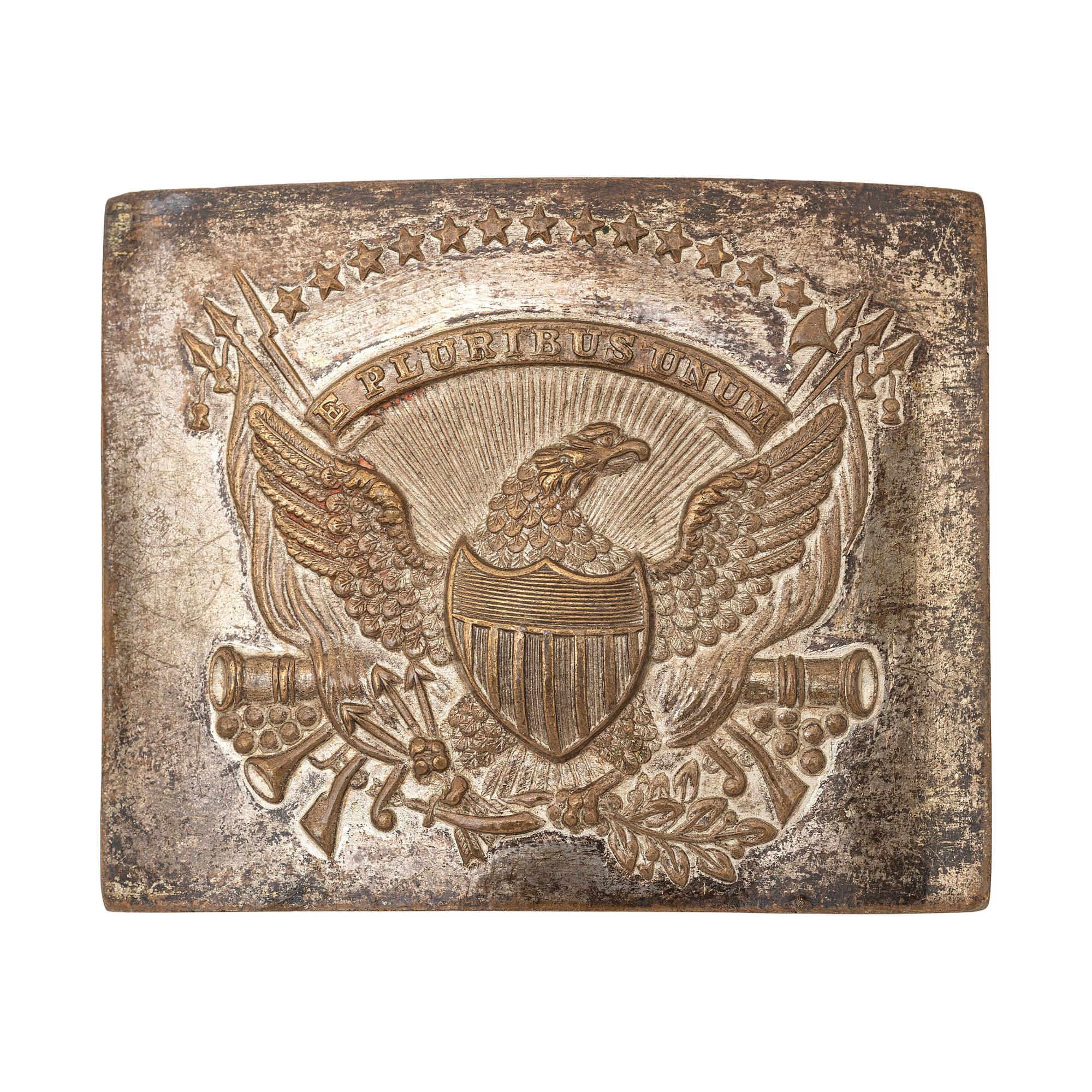Die Stamped US Militia Officer's Belt Plate ca.1814-30 Duncan & Campbell #164