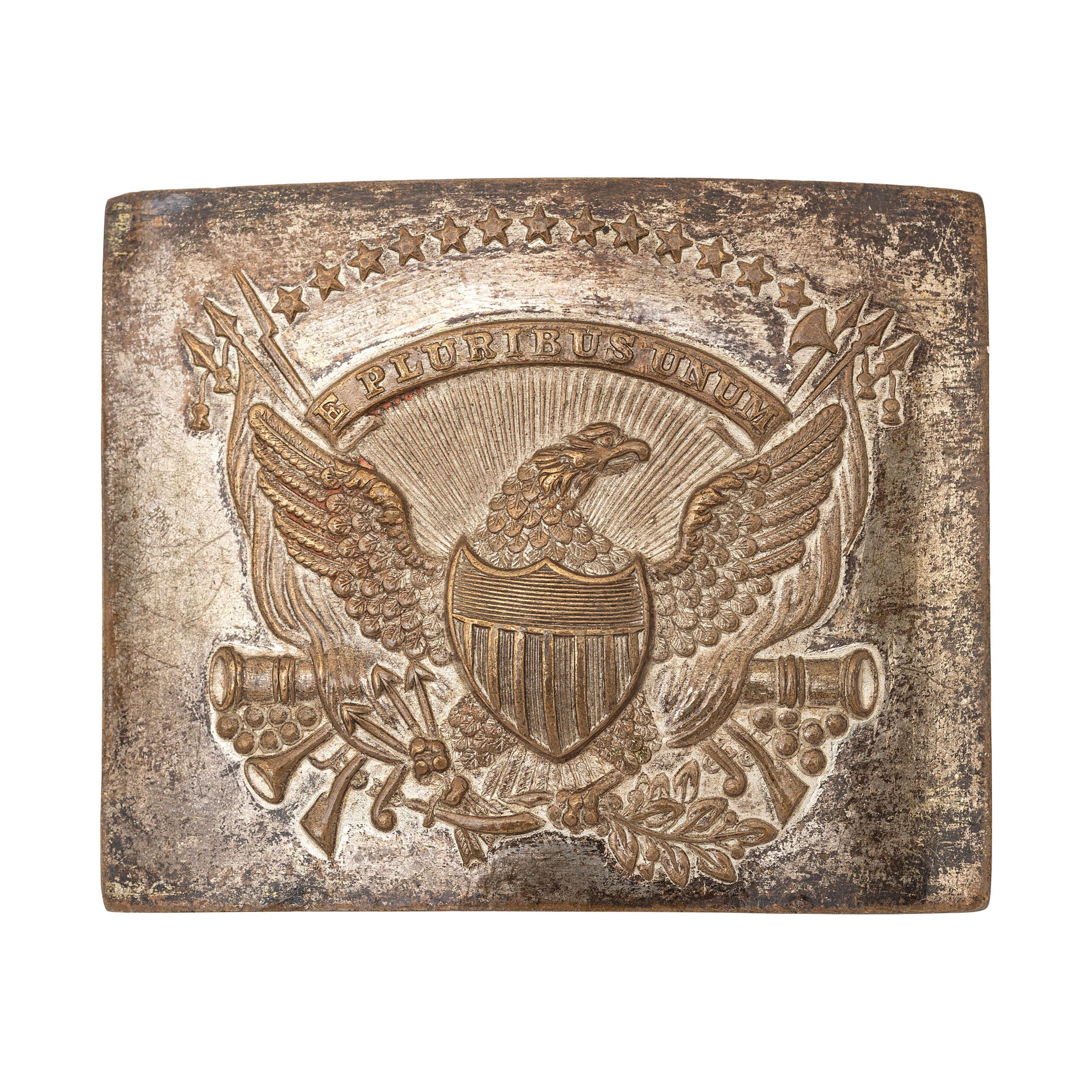 Die Stamped US Militia Officer's Belt Plate ca.1814-30 Duncan & Campbell #164