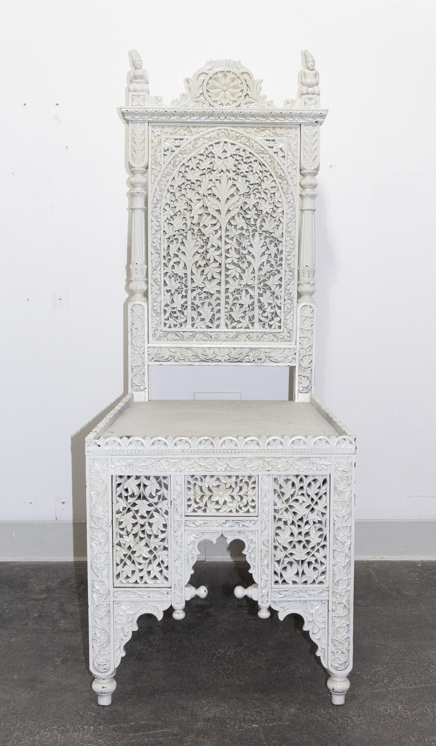 A White Painted Anglo-Indian Side Chair Height 47 inches. — LATE 19TH/EARLY 20TH CENTURY