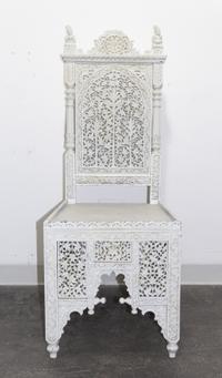 A White Painted Anglo-Indian Side Chair Height 47 inches. — LATE 19TH/EARLY 20TH CENTURY