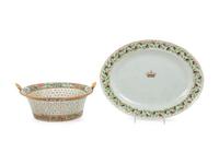 A Chinese Export Famille Verte Reticulated Basket