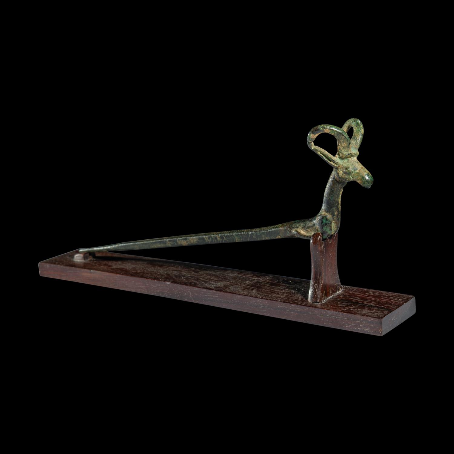 A Luristan Bronze Pin with Ibex Terminal
