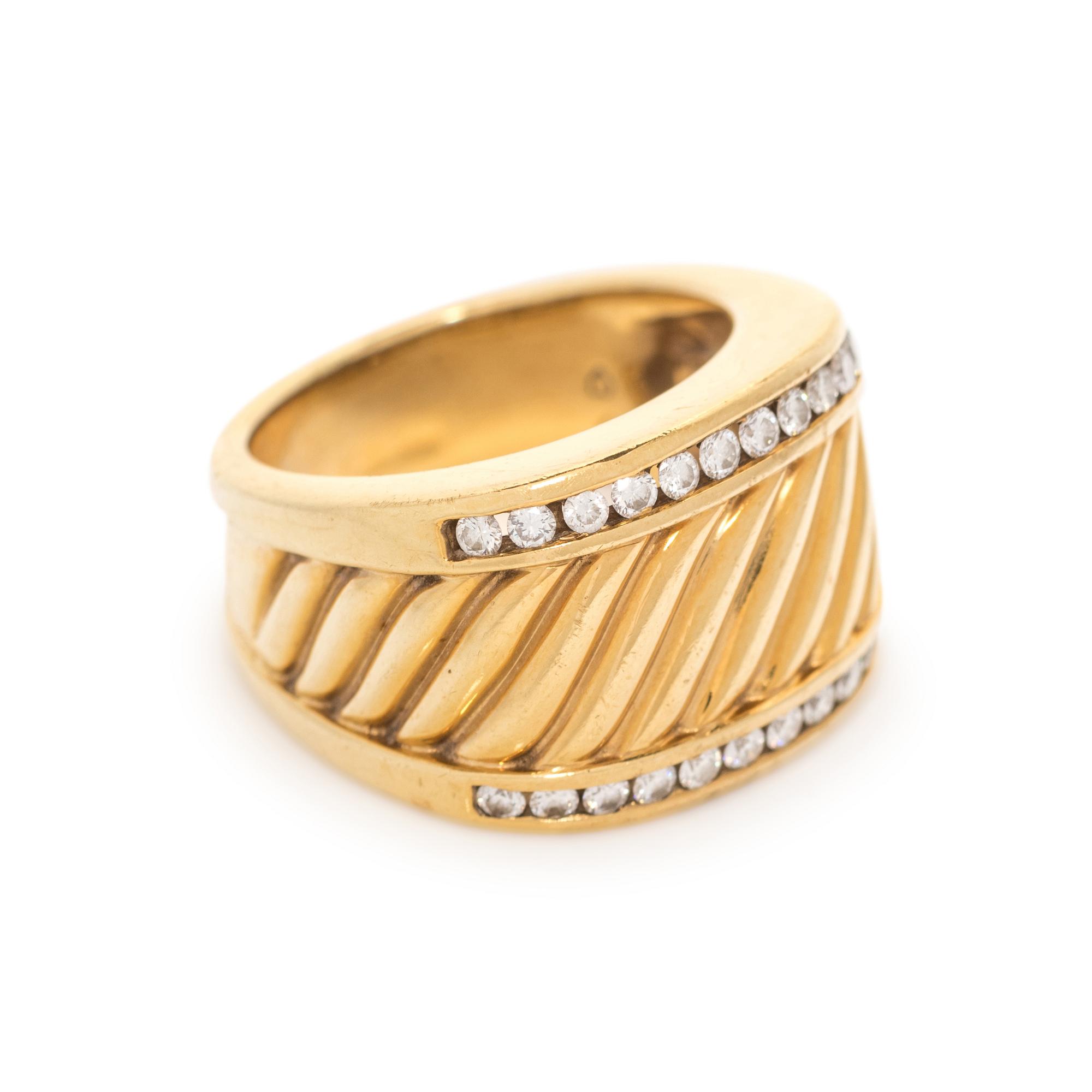 DAVID YURMAN, YELLOW GOLD AND DIAMOND 'THOROUGHBRED' RING