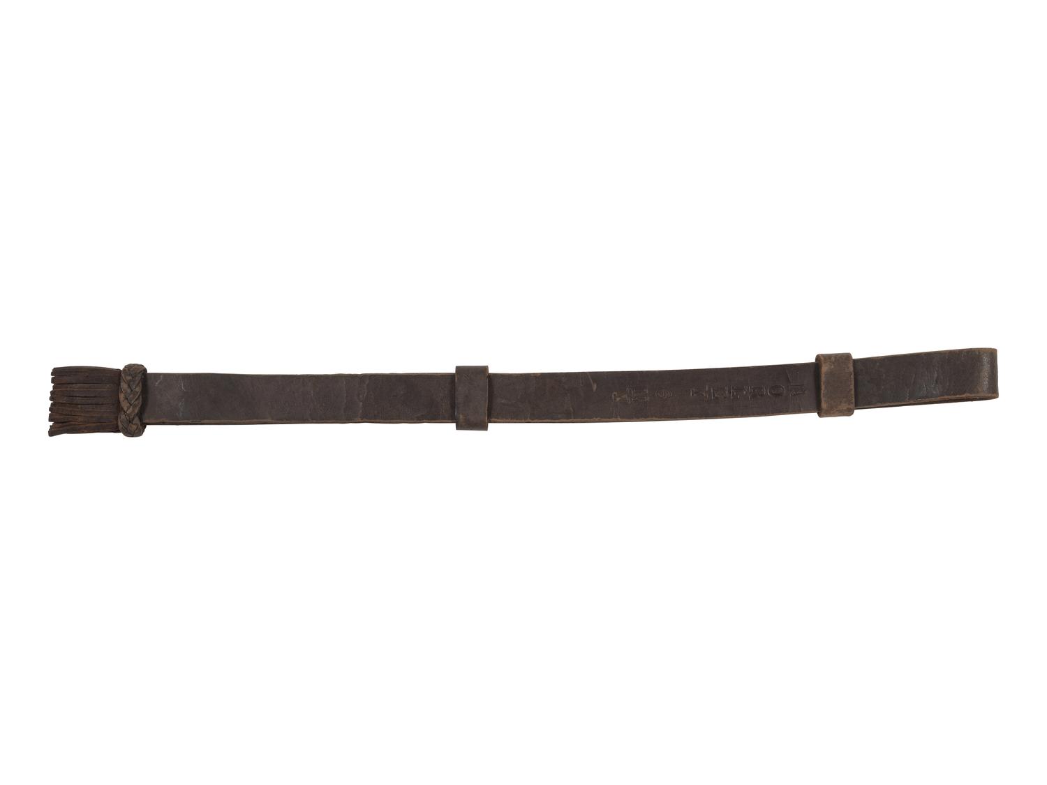 [CIVIL WAR]. Leather sword knot identified to John O. Morley, Company C, 6th New York Cavalry, DOW at Middletown Heights following Antietam.
