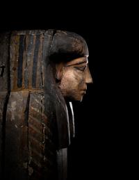 An Egyptian Painted Wood Anthropoid Coffin