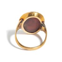 A Neoclassical Gold and Carnelian Finger Ring with the Roman Emperor Marcus Aurelius