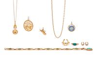 A Collection Yellow Gold Jewelry,