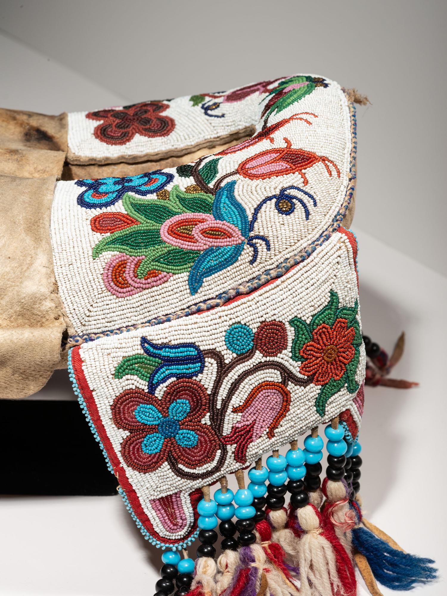 Plains Cree Beaded Hide Saddle Pad
