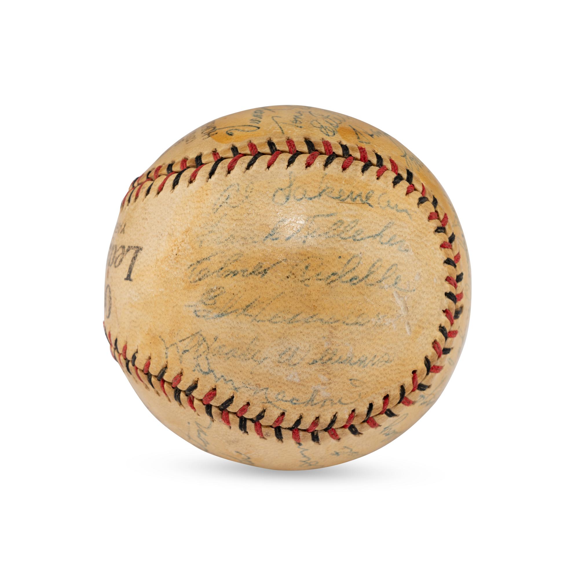 A 1943 Cincinnati Reds Team Signed Autograph Baseball (Beckett Authentication Services Letter of Authenticity)