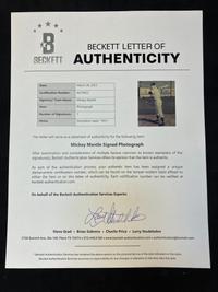 A Mickey Mantle Rookie Season Signed Autograph Photo Inscribed 1951 (Beckett Authentication Services Letter)