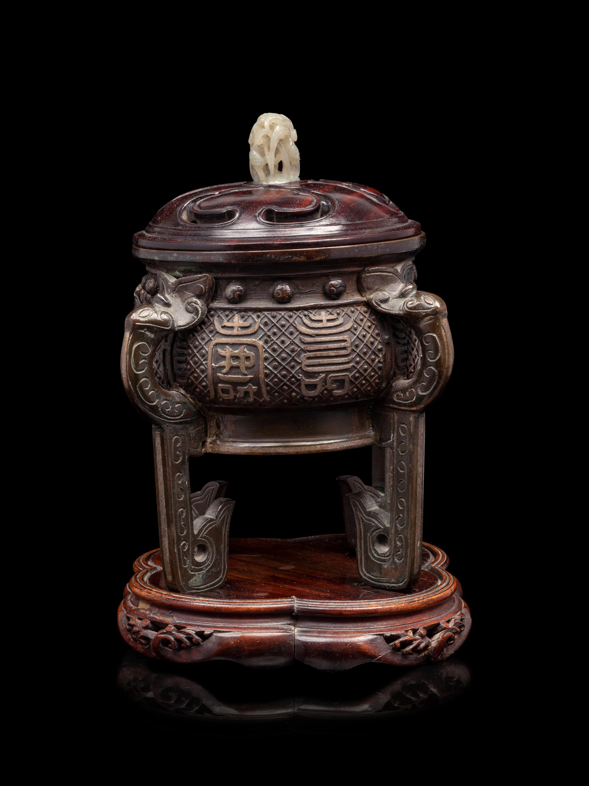 A Chinese Cast Bronze Incense Burner