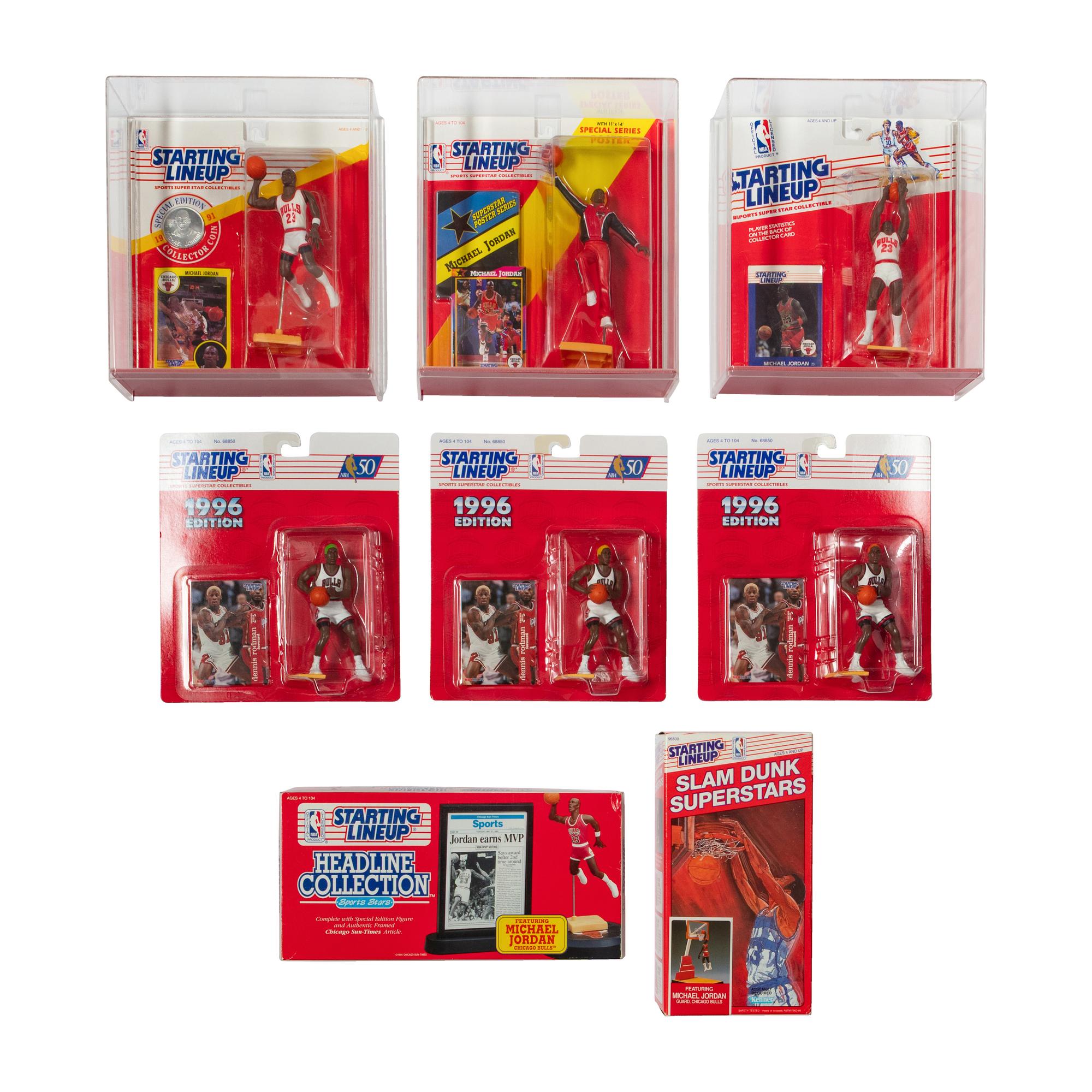 A Collection of Michael Jordan Starting Lineup Figures