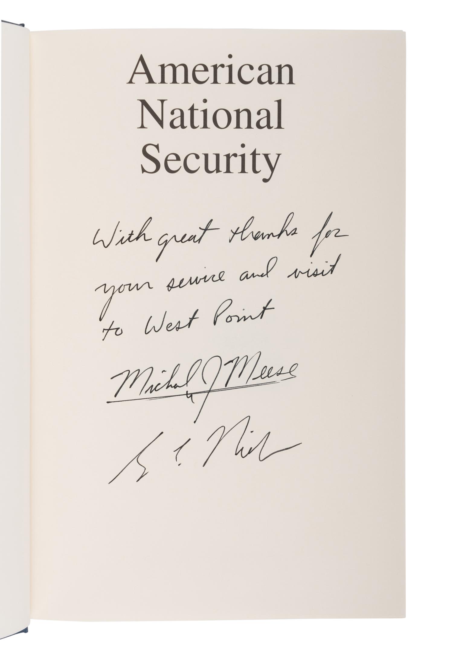 MILITARY PHILOSOPHY A group of 6 FIRST EDITIONS INSCRIBED TO SECRETARY ALBRIGHT: