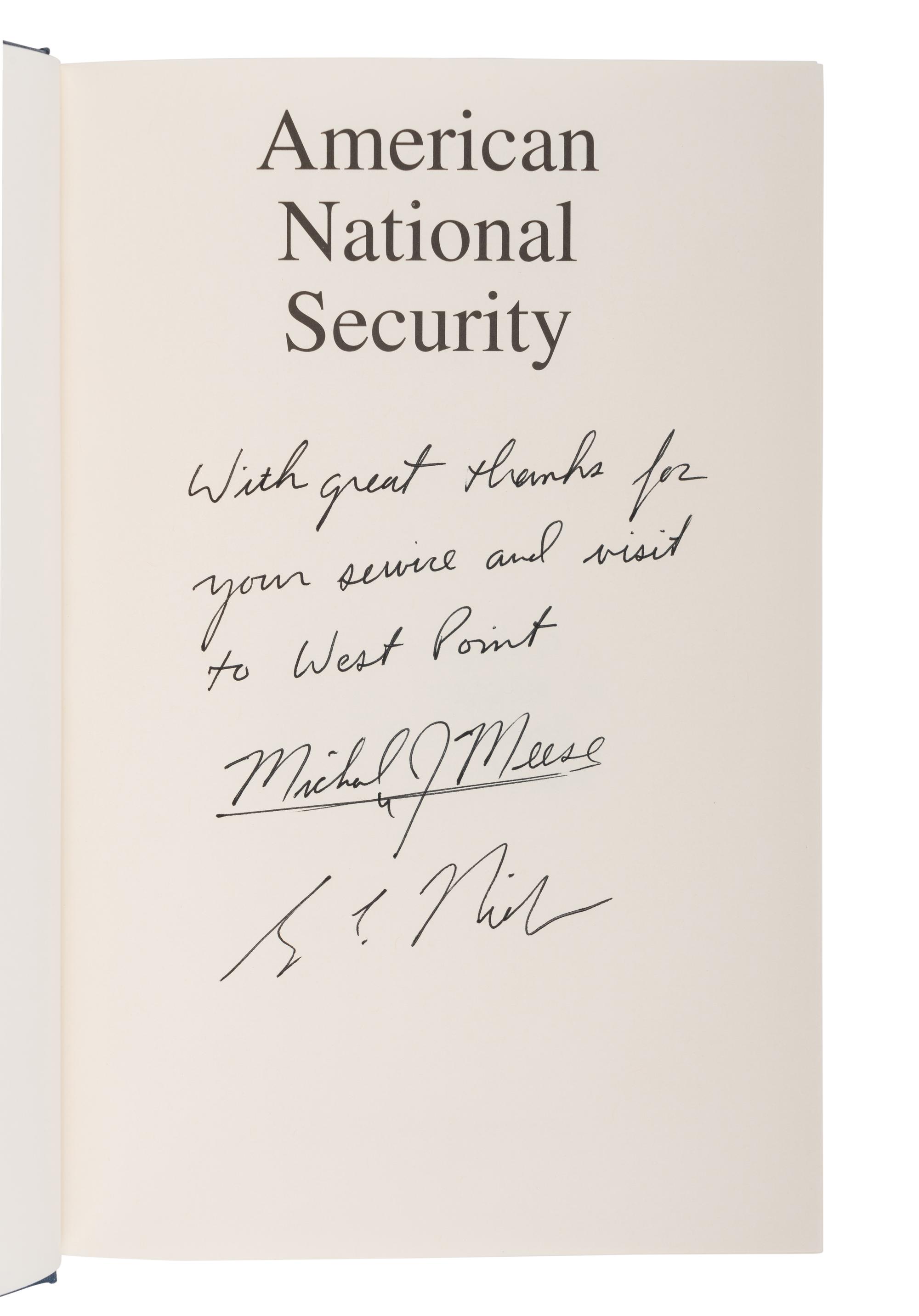 MILITARY PHILOSOPHY A group of 6 FIRST EDITIONS INSCRIBED TO SECRETARY ALBRIGHT: