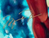 A Michael Jordan Signed Autograph Carlo Beninati "Court Jester" Giclee (Upper Deck Authenticated),