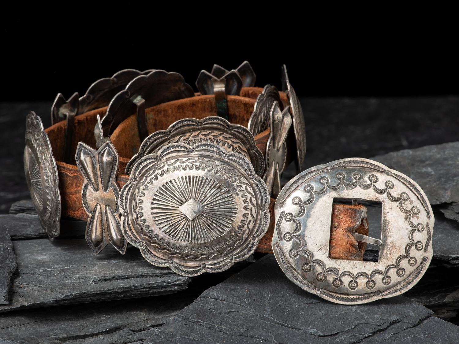 Navajo Silver Concha Belt