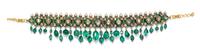 A Yellow Gold, Emerald, Diamond, Pearl and Polychrome Enamel Collar Necklace, Deccan, 105.50 dwts.