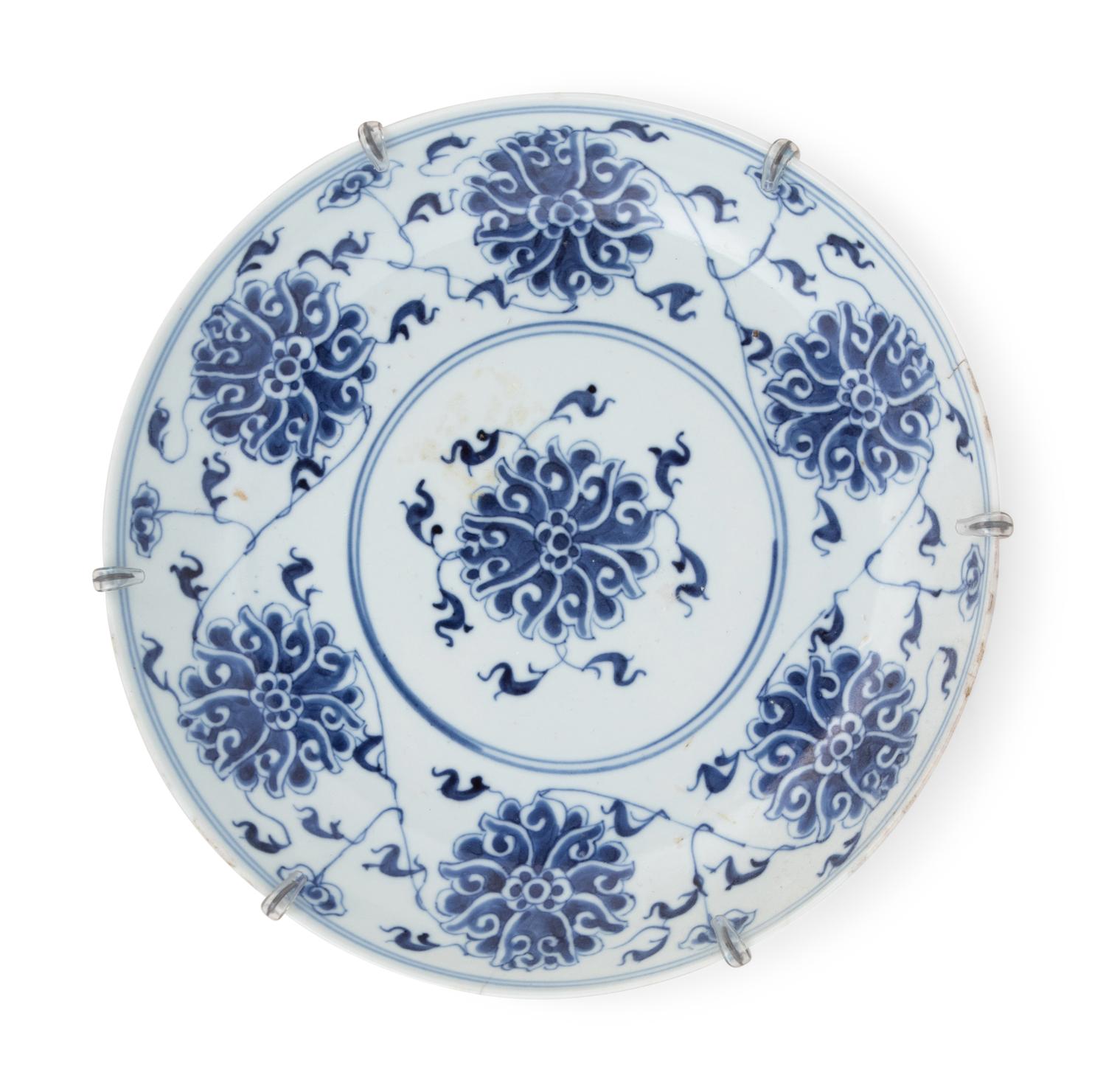 Three Chinese Blue and White Porcelain Plates