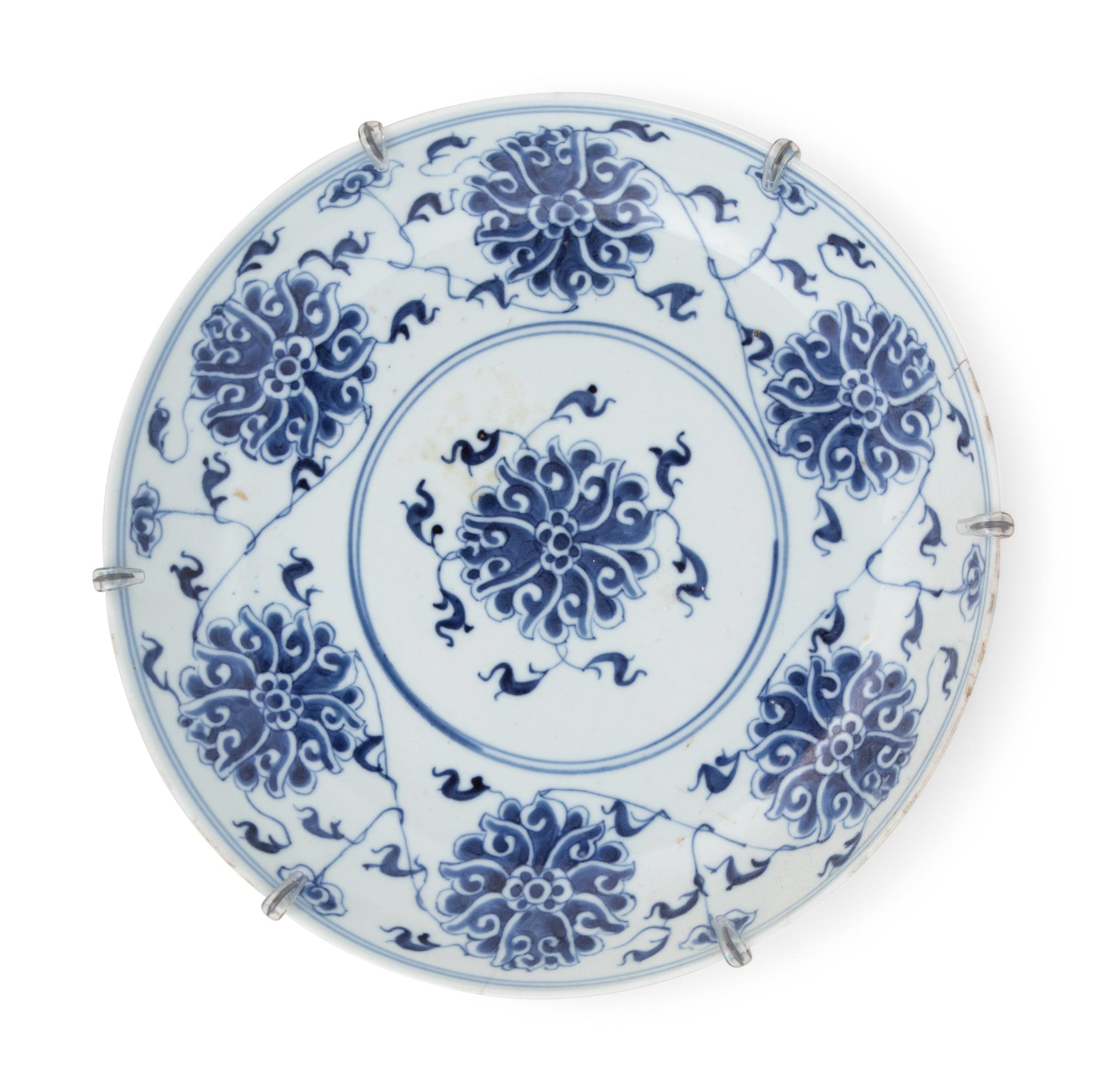 Three Chinese Blue and White Porcelain Plates