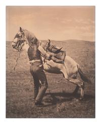 [WESTERN AMERICANA]. HUFFMAN, L.A. (1854-1931), photographer. A group of 3 collotypes featuring cowboys.