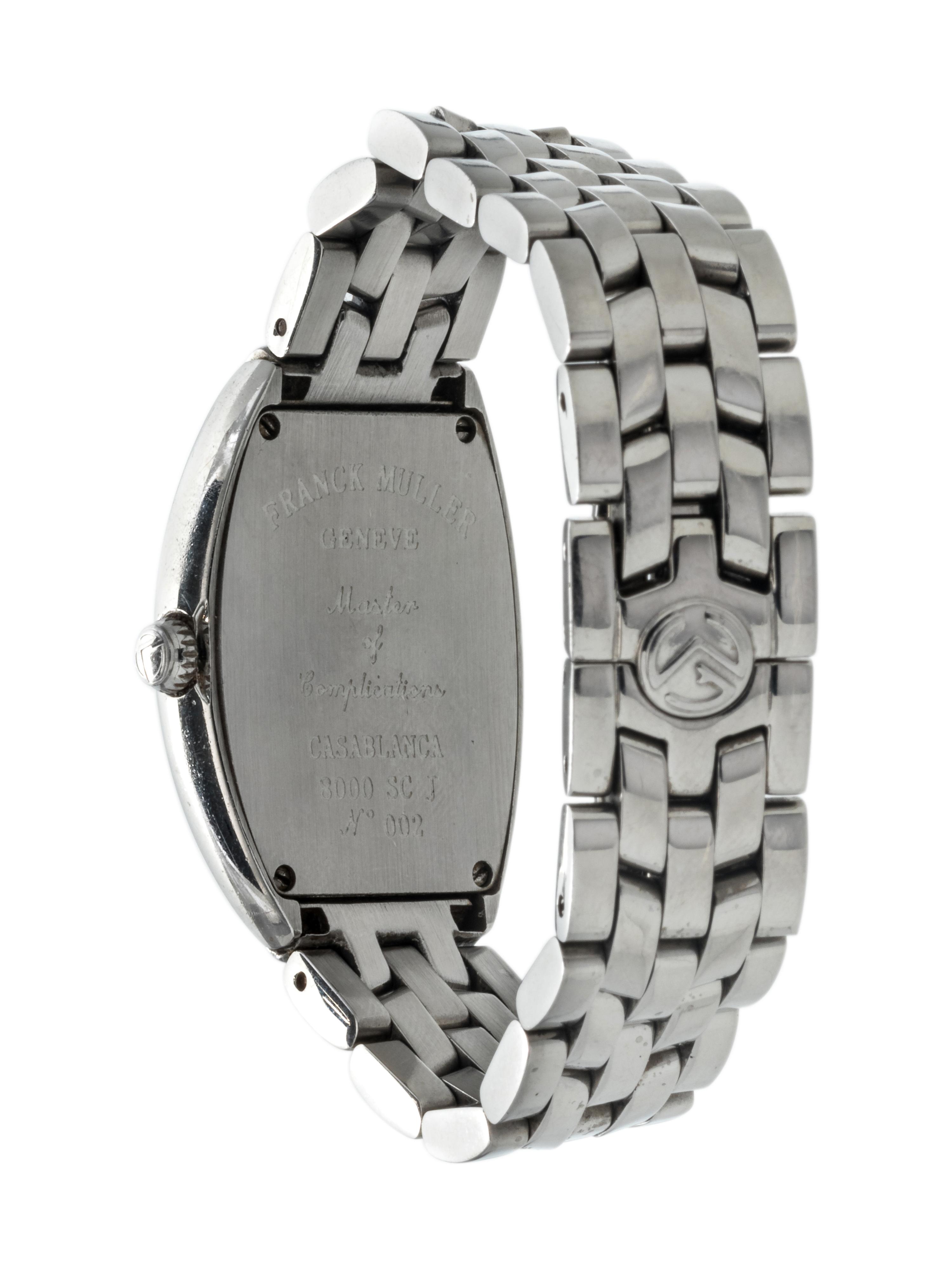 FRANCK MULLER, STAINLESS STEEL REF. 8000 SC J 'CINTREE CURVEX' WRISTWATCH