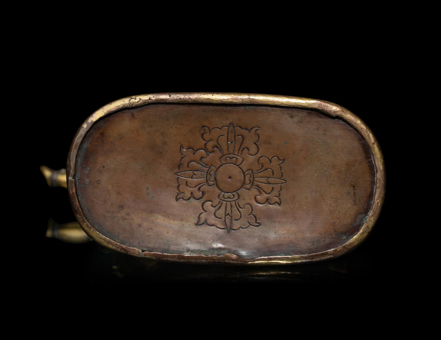 A Tibetan Gilt Bronze and Silver Inlaid Figure of Yama Dharmaraja