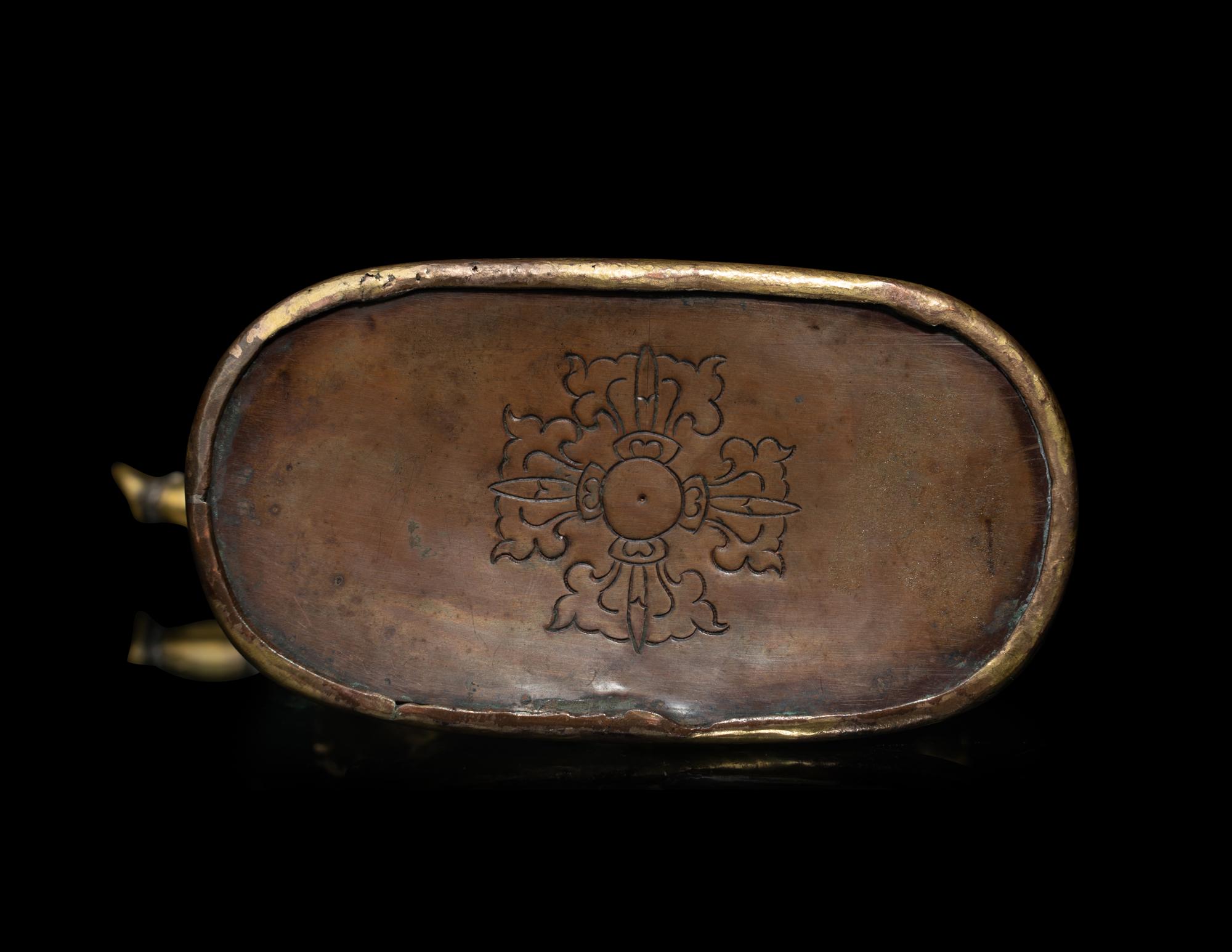 A Tibetan Gilt Bronze and Silver Inlaid Figure of Yama Dharmaraja
