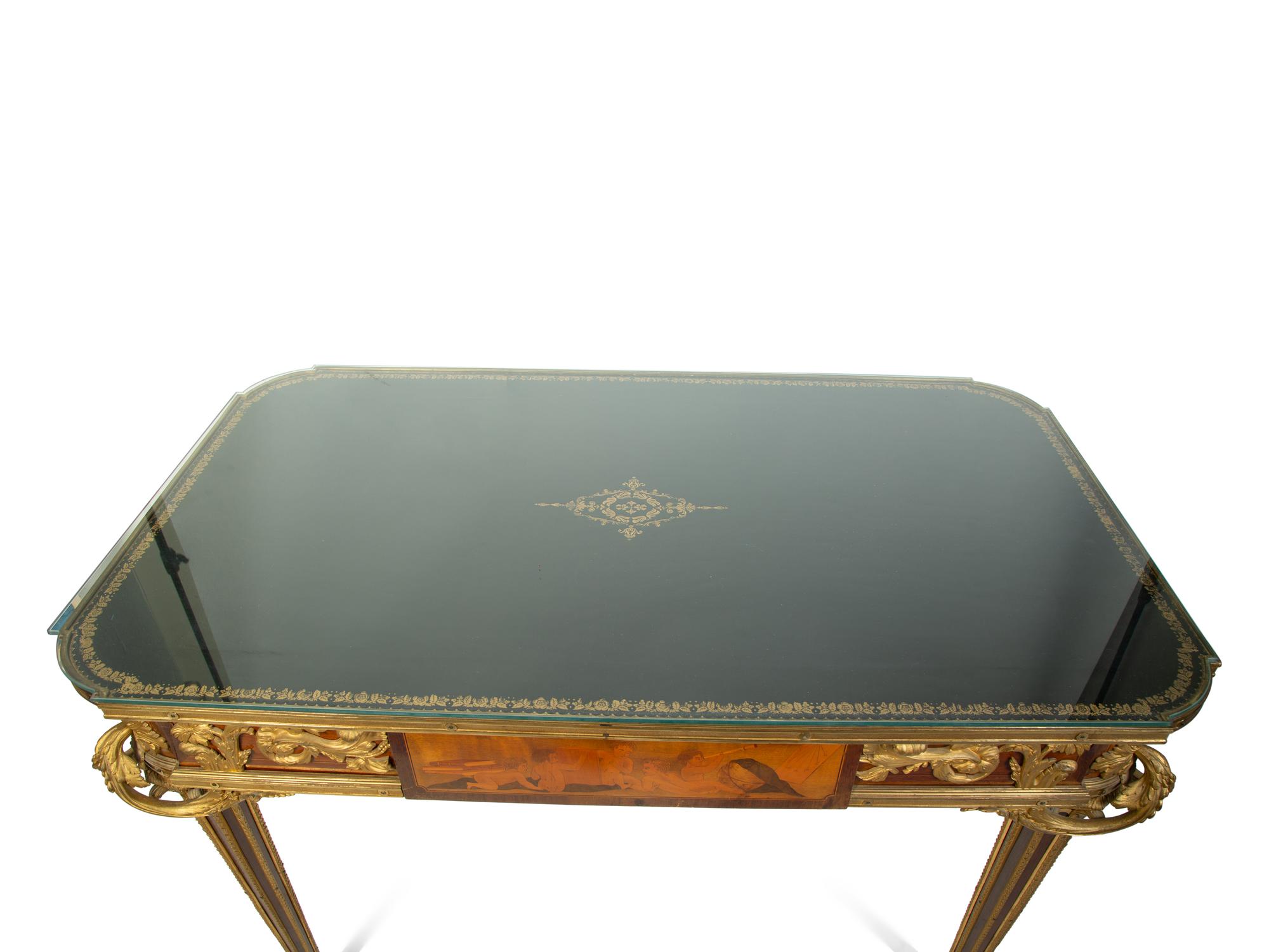 A Louis XVI Style Gilt Bronze Mounted Desk In the Manner of Alfred Emmanuel Louis Beurdeley — EARLY 20TH CENTURY